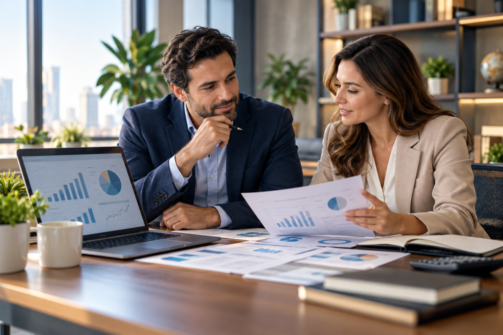 Business owners comparing financing options, costs and funding strategies